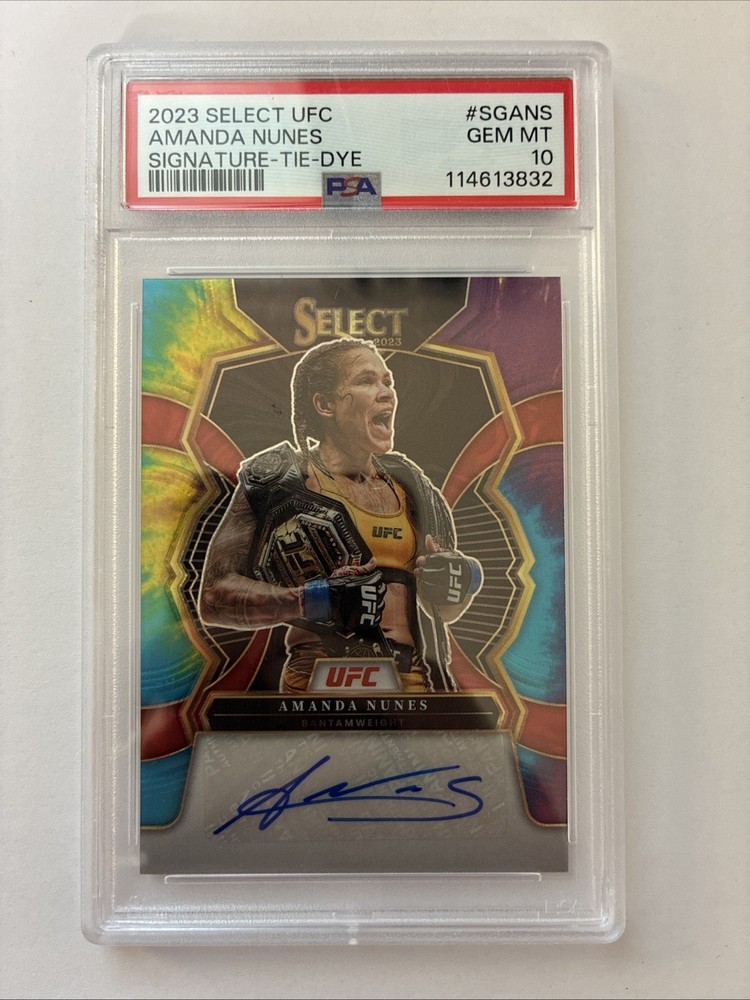 2023 PANINI SELECT UFC SIGNATURES #SGANS AMANDA NUNES TIE-DYE /25 PSA 10