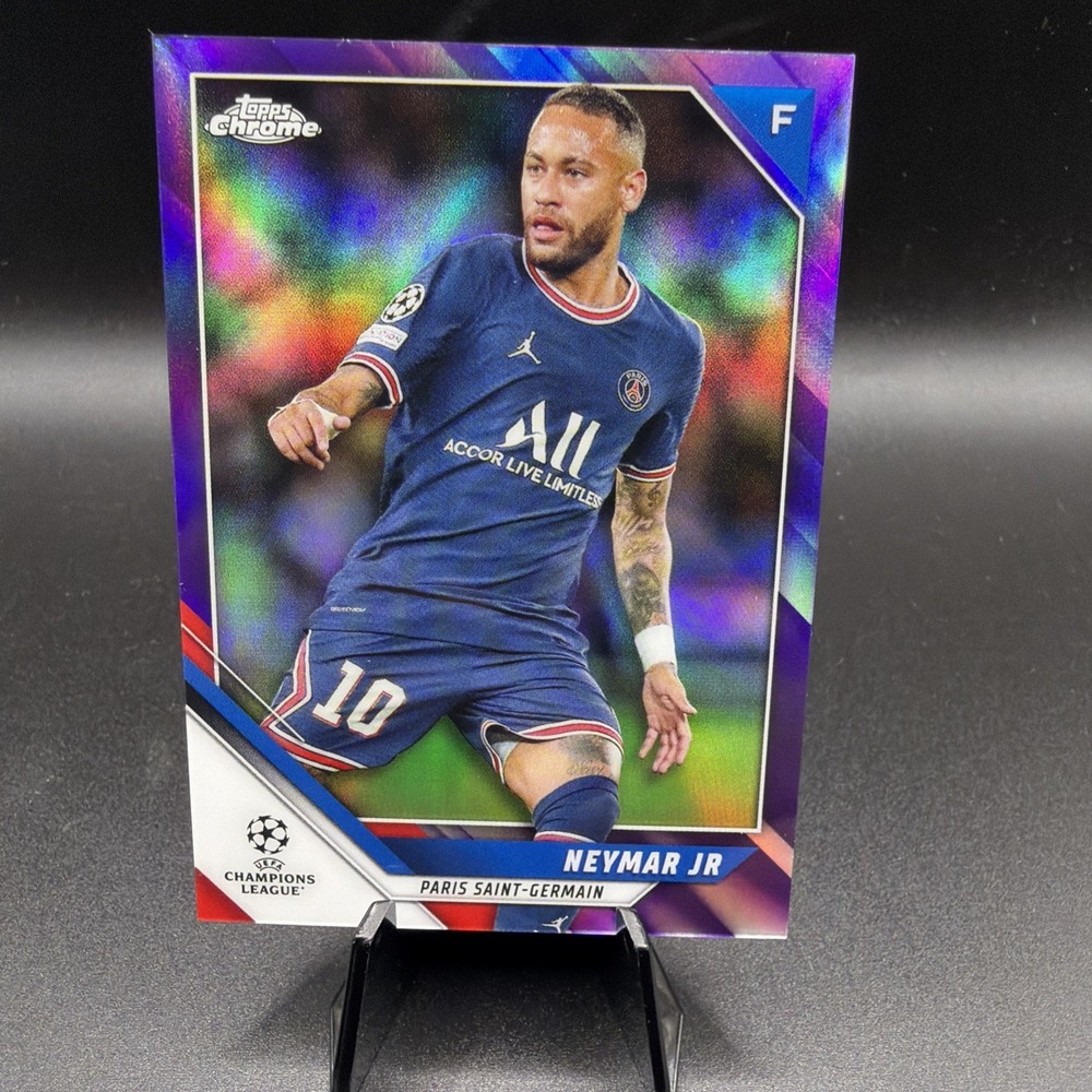 2021-22 Topps Chrome UCL Neymar Jr. #50 Purple Refractor /250 PSG Brazil