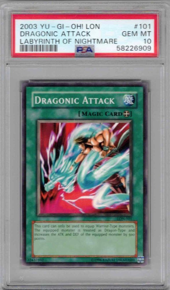 2003 Yu-Gi-Oh LON, #101, Dragonic Attack, PSA 10, Gem Mint