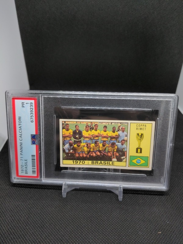 1970-71 Panini Calciatori Brasile Team Pele Jairzinho Rivelino PSA 1 RARE LOWPOP view 2