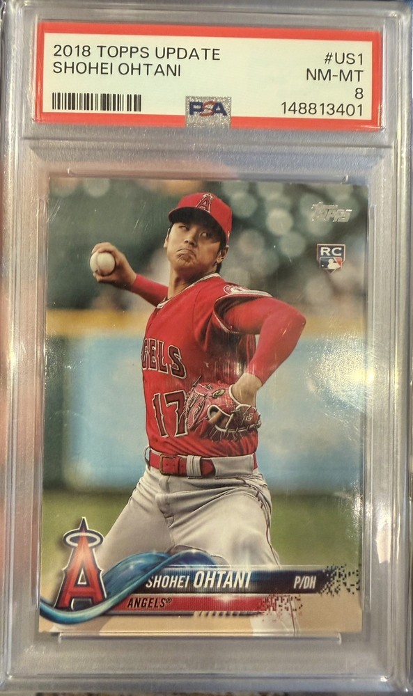2018 TOPPS UPDATE #US1 SHOHEI OHTANI ROOKIE RC PSA 8