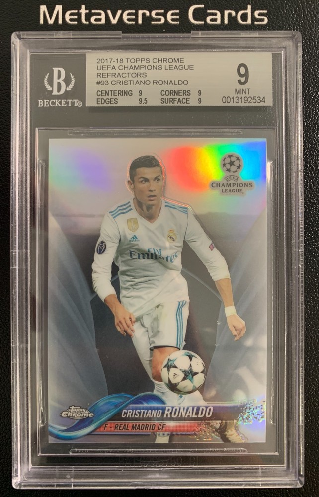 2017-18 Topps Chrome UCL Cristiano Ronaldo Refractor BGS9