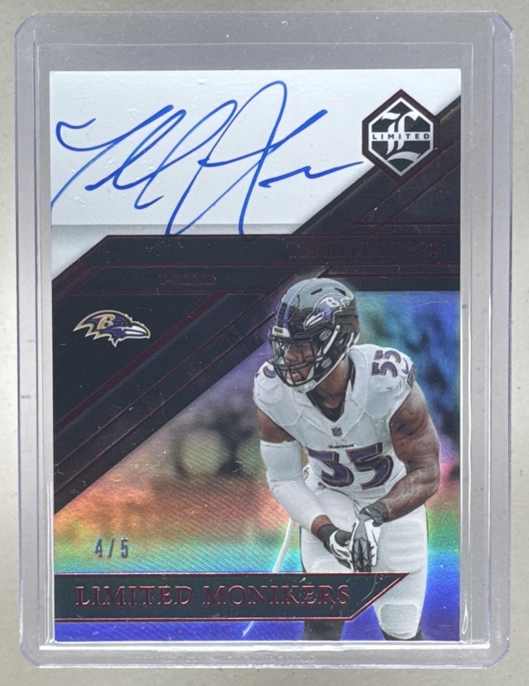 Terrell Suggs 2025 National Treasures #4 Ruby 2022 Limited Monikers Auto /5