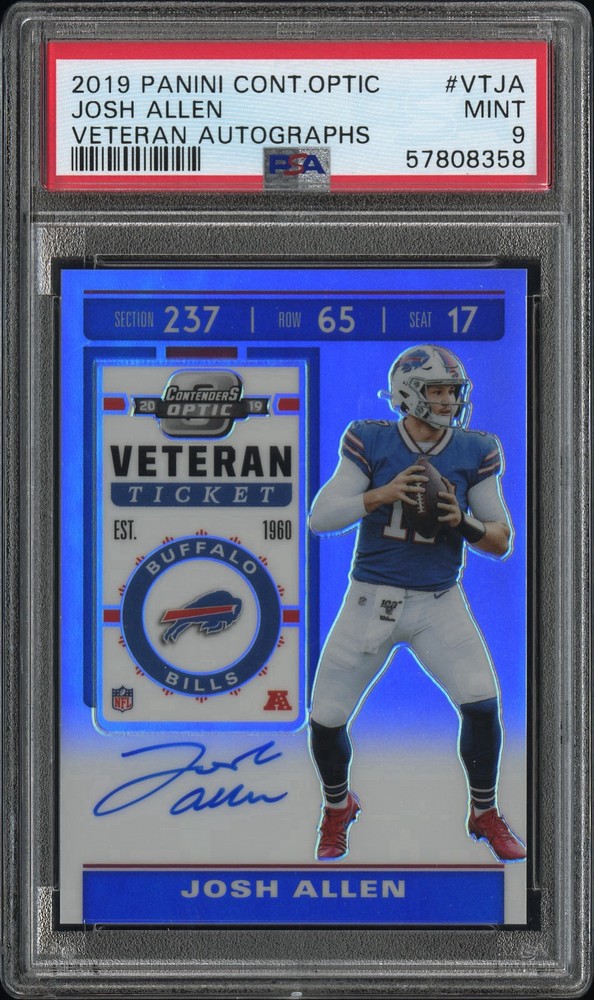 Josh Allen /25 Auto Veteran Ticket 2019 Contenders Optic SSP MINT PSA 9