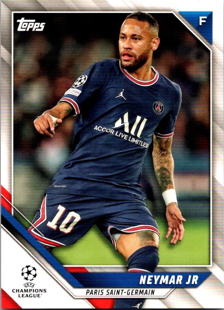 Neymar Jr 2021-22 Topps UEFA Champions League #150 PSG Soccer Card NM Brazi bx3b