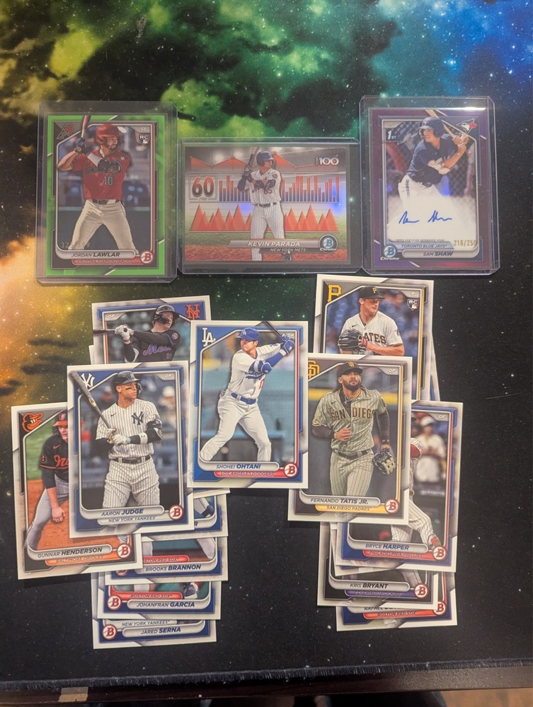 2024 Bowman/Chrome/Prospects lot Sam Shaw auto /250 Lawler Judge Ohtani Harper