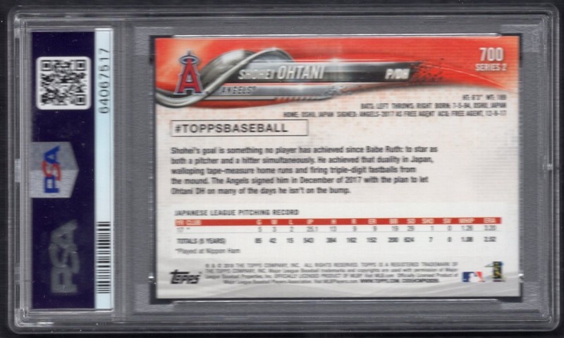 2018 Topps Rainbow Foil #700 Shohei Ohtani RC Rookie Card PSA 9 view 2