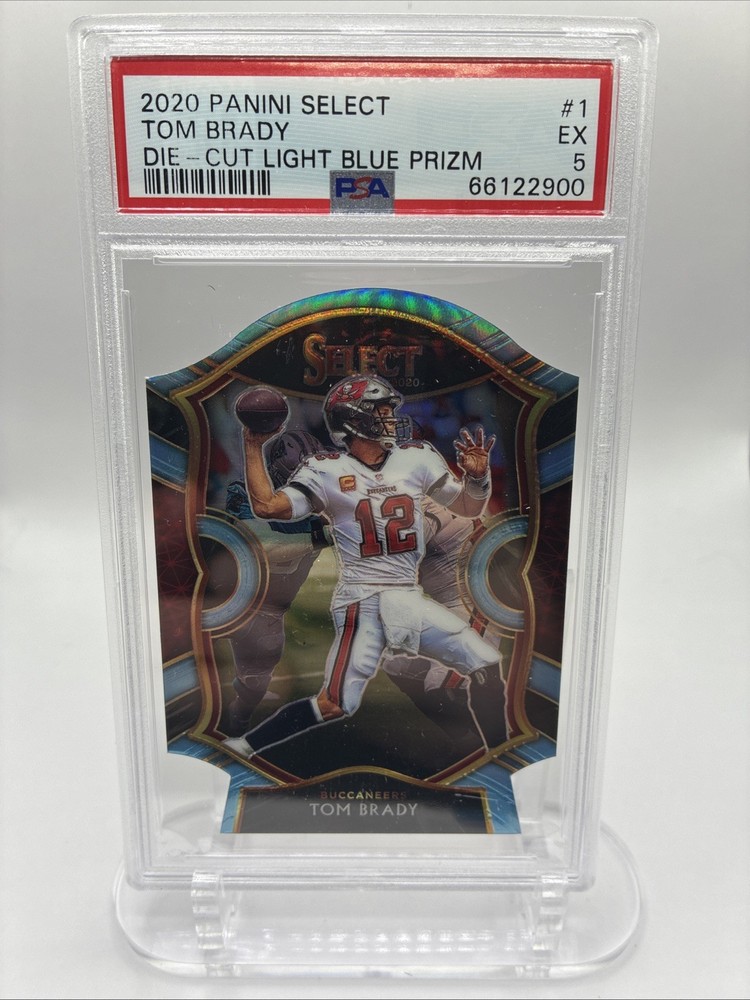 2020 Panini Select - Concourse Tom Brady #1 Light Blue Prizm Die-Cut PSA 5