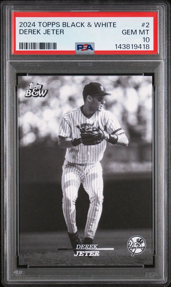 PSA 10 Derek Jeter B & W 2024 Topps Black and White #2 Gem Mint Yankees Pop27