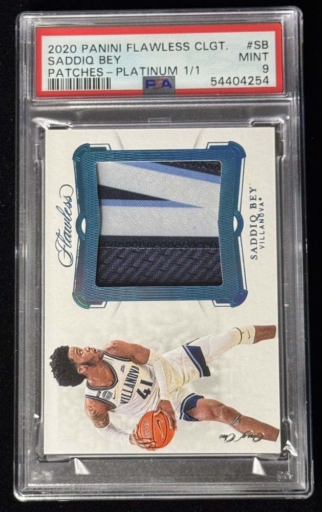 Saddiq Bey 1/1 RC 2020 Flawless Platinum Player Worn Patch One Of One Rookie PSA