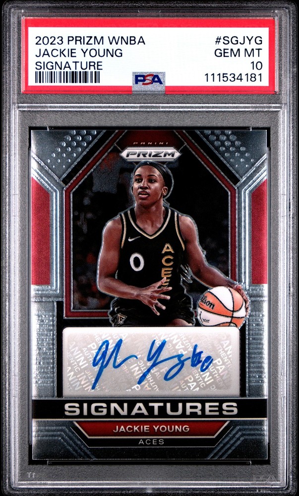 2023 Panini Prizm Wnba Signatures #SGJYG Jackie Young AUTO PSA 10