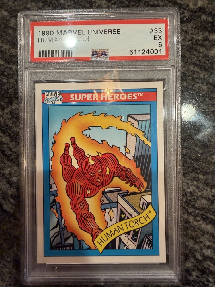1990 Marvel Universe Trading Card Human Torch 33 PSA Ex 5