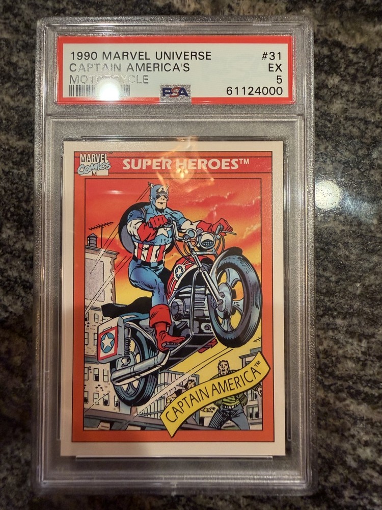 Impel Marvel Universe 1990 Captain America's Motorcycle Trading Card #31 PSA 5