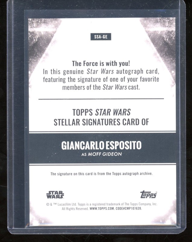 2025 Star Wars Smugglers Outpost #SSA-GE Giancarlo Esposito Moff Gideon Auto view 2
