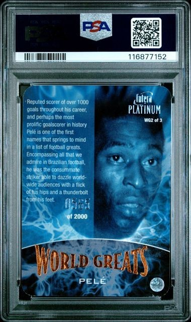 2001 FUTERA PLATINUM WORLD STARS WORLD GREATS WG2 PELE PSA 5  565 of 2000 brazil view 2