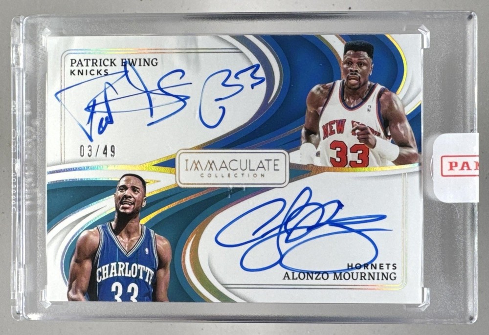 Patrick Ewing Alonzo Mourning 2023 Panini Immaculate Dual Auto ./49