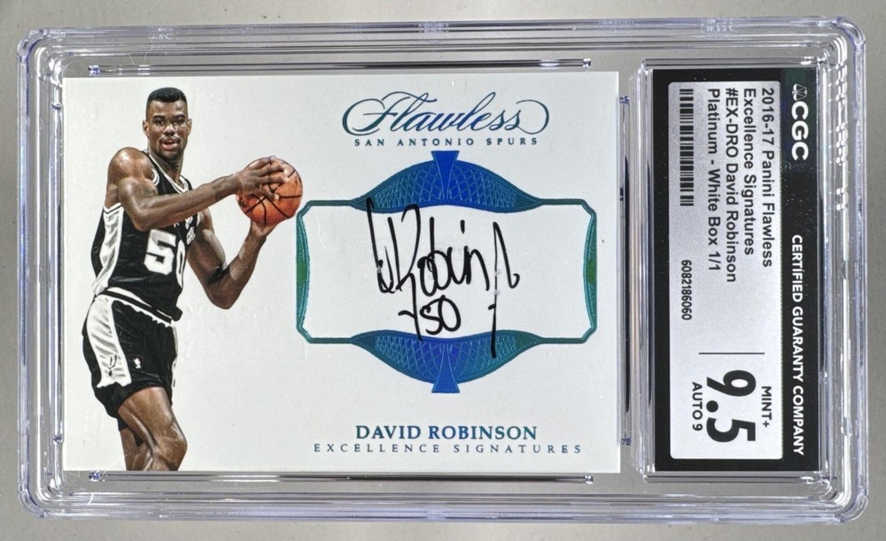 David Robinson 2016 Panini Flawless White Platinum Excellence Auto 1/1 CGC 9.5/9