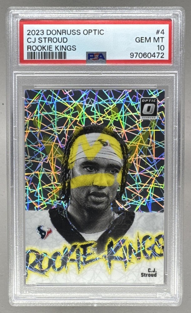 97060472 C.J. Stroud 2023 Panini Donruss Optic #4 RC Rookie Kings SSP PSA 10