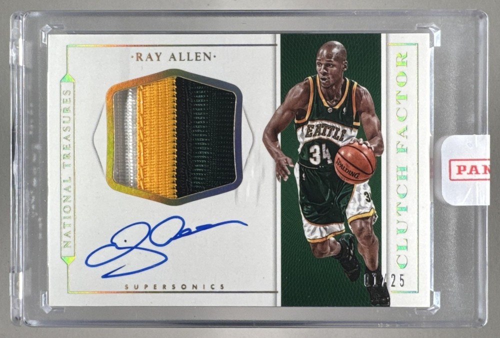 Ray Allen 2015 National Treasures Prime Clutch Factor Jersey Patch Auto 1/25