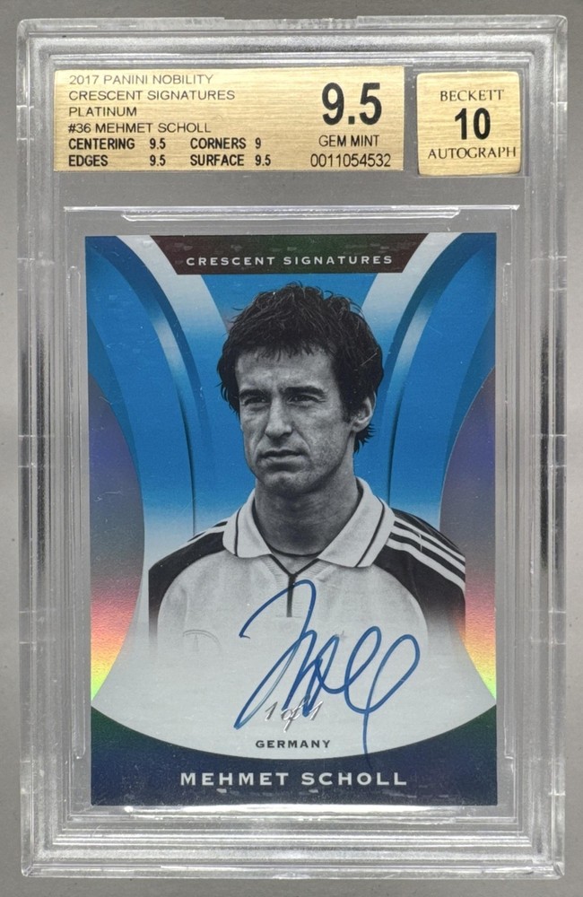 Mehmet Scholl 2017 Panini Nobility Platinum Crescent Auto 1/1 BGS 9.5/10