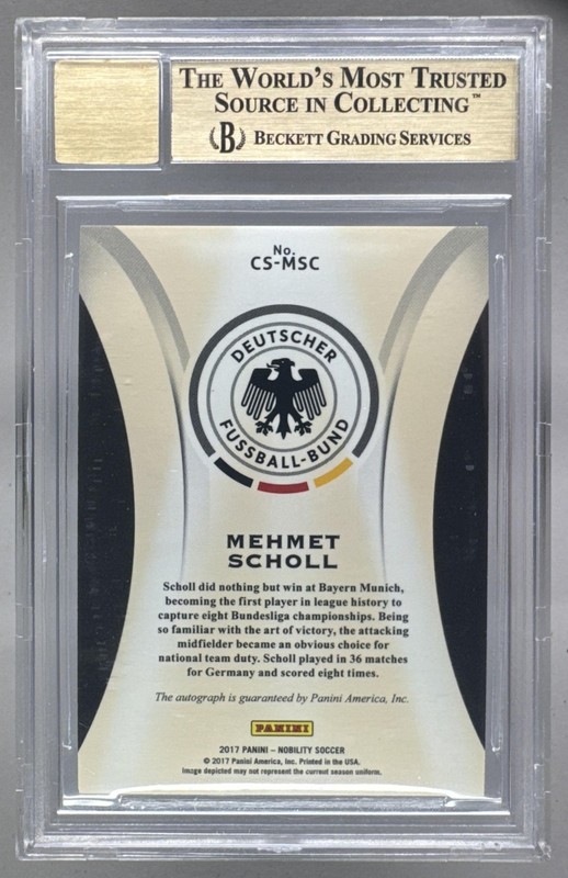 Mehmet Scholl 2017 Panini Nobility Platinum Crescent Auto 1/1 BGS 9.5/10 view 2