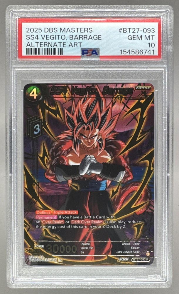 SS4 Vegito Barrage 2025 Dragon Ball Super Masters BT27-093 Alt Art PSA 10