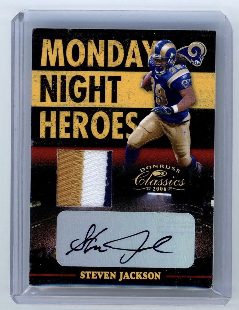 2006 Donruss Classics Monday Night Steven Jackson Game Used Prime Patch Auto 5/5