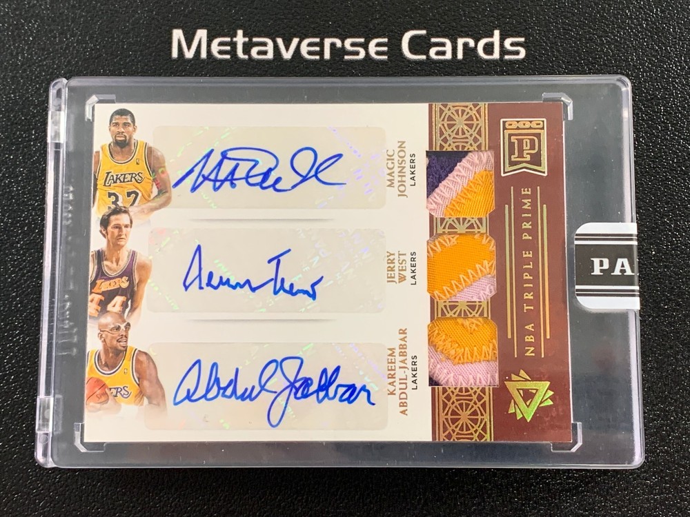 2021 Panini Blockchain Magic Johnson West Jabbar NBA Triple Prime Auto 1/1