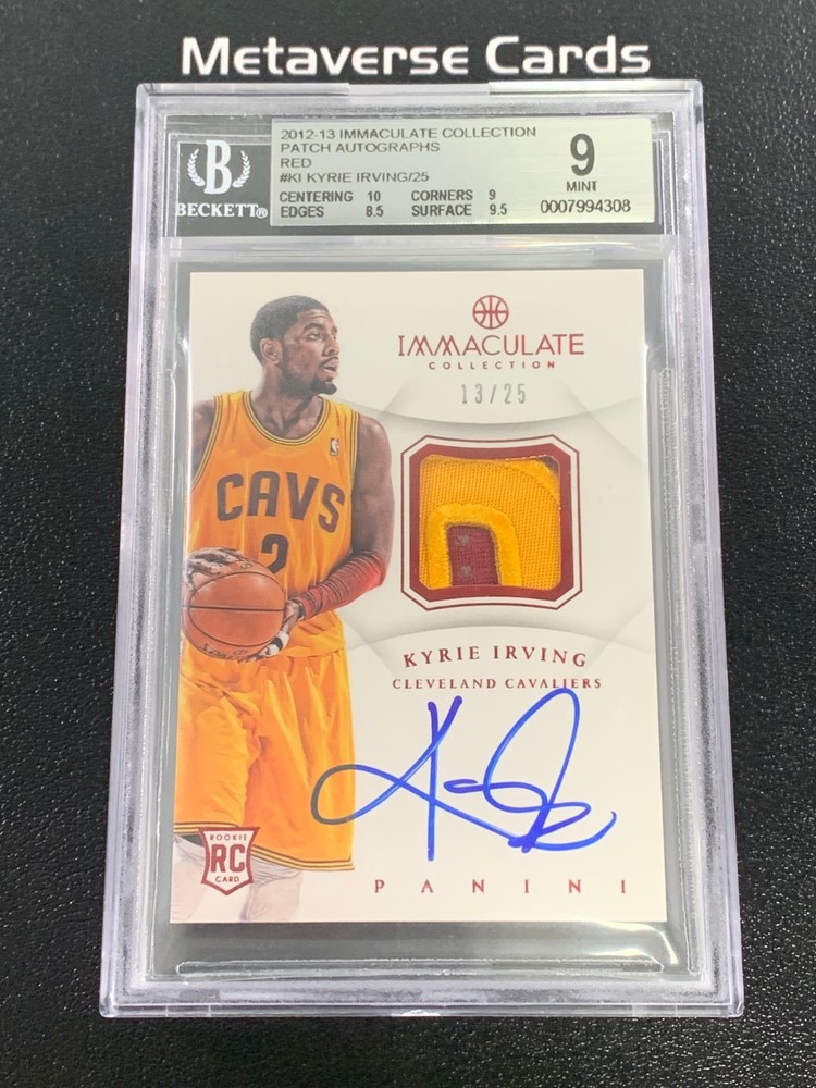 2012-13 Immaculate Kyrie Irving Rookie Patch Auto Ruby 13/25 BGS 9/10