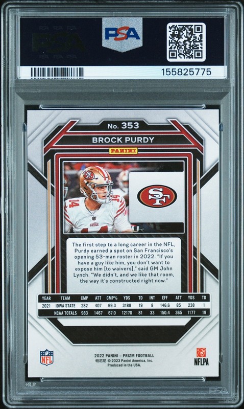 2022 Panini Prizm 353 Brock Purdy RC PSA 10 155825775 view 2