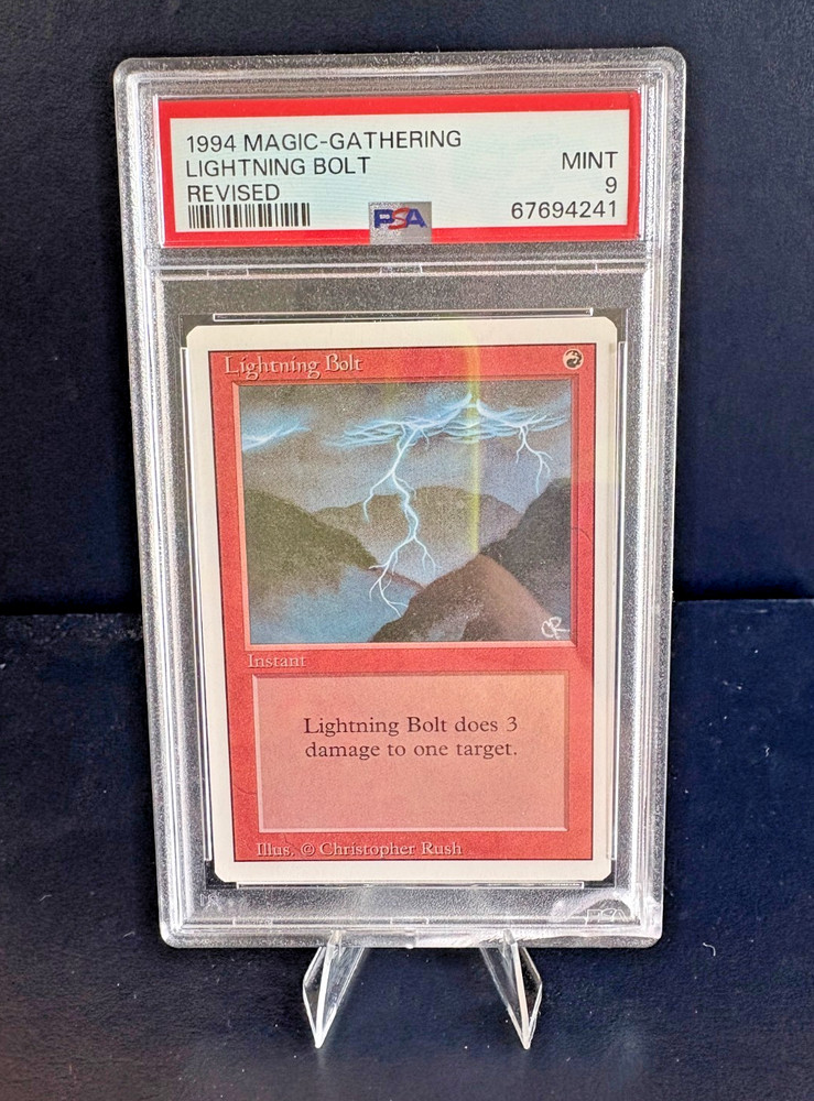 PSA 9 Lightning Bolt - Magic The Gathering Revised 1994