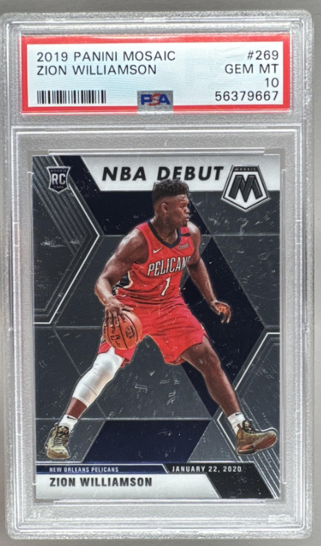 56379667 Zion Williamson 2019 Panini Mosaic #269 Rookie NBA Debut RC PSA 10