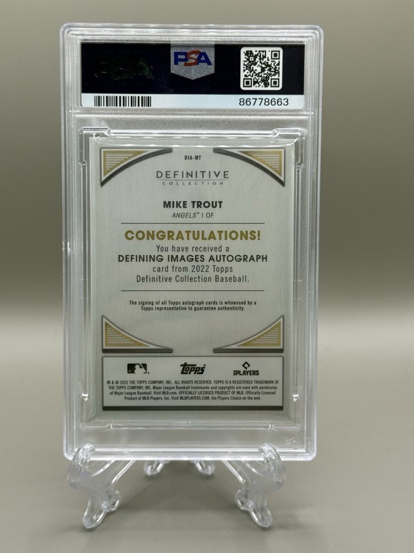 2022 Topps Mike Trout Defining Images Auto /5 PSA 10 POP 1 LA Angels view 2