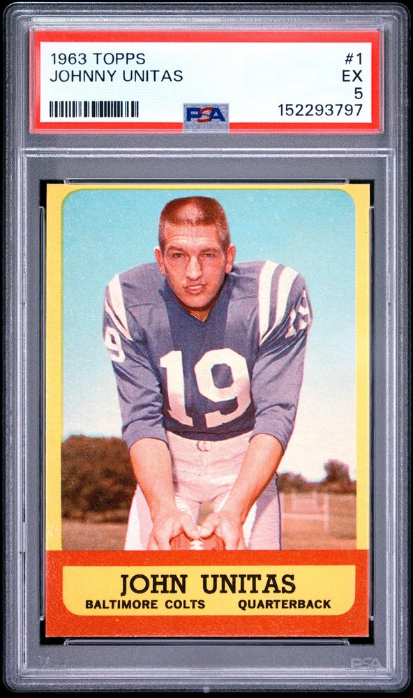 1963 Topps #1 / Johnny Unitas / PSA 5 EX / RAZOR SHARP!!! /