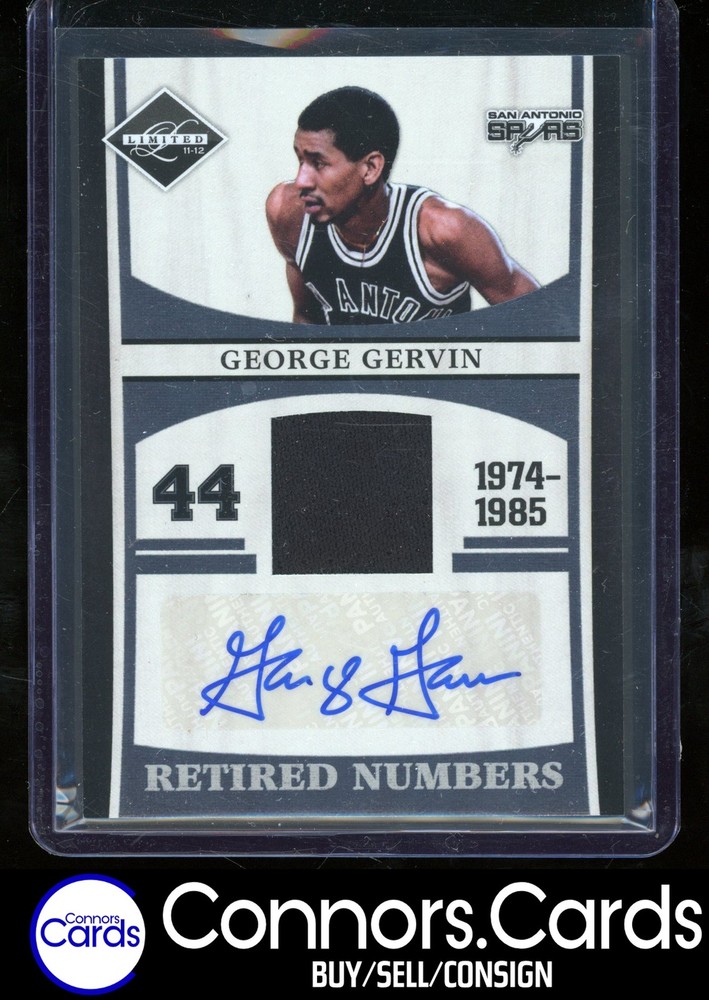 George Gervin Auto 2011-12 Panini Limited #17 Retired Numbers Patch /49