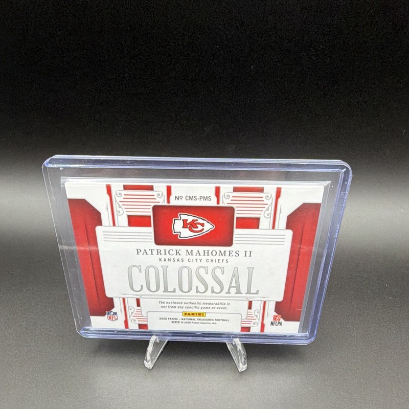 2025 Panini National Treasures Patrick Mahomes II Colossal Tri Color Patch /49 view 2