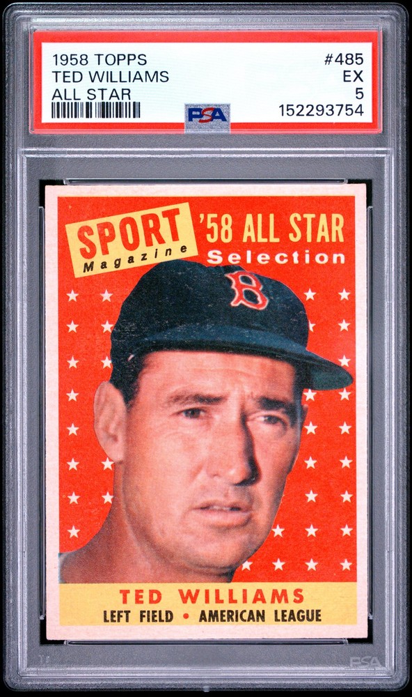 1958 Topps #485 / Ted Williams All-Star / PSA 5 EX