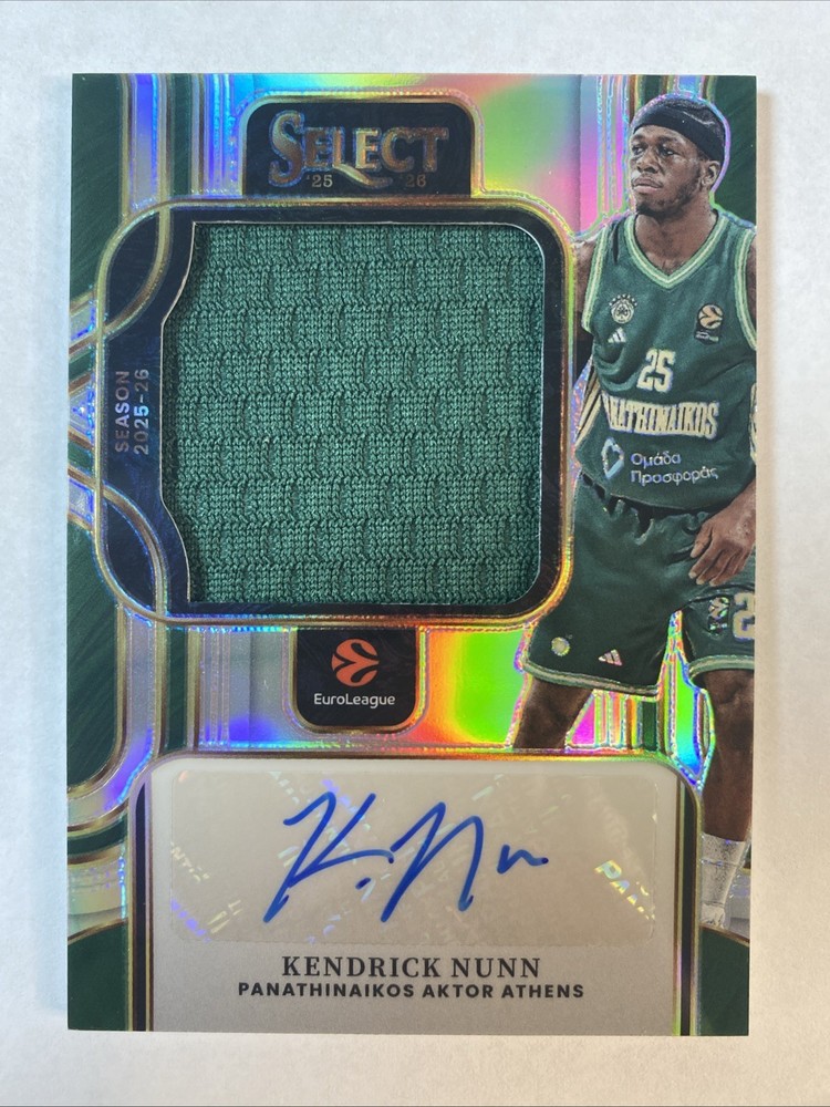 KENDRICK NUNN 2025-26 Select EuroLeague Jumbo Jersey Patch Auto Silver Prizm /75