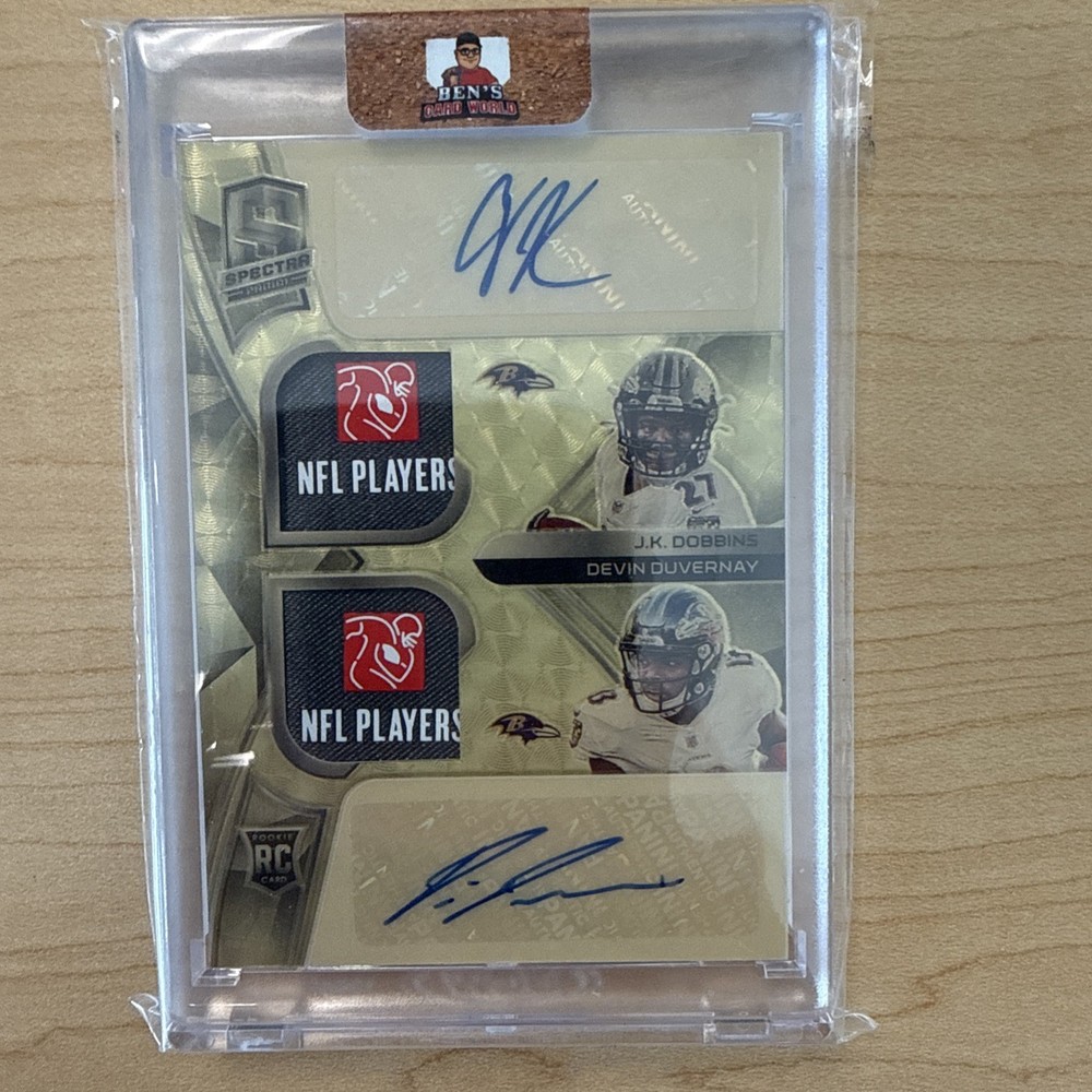 2020 SPECTRA ROOKIE DUAL PATCH AUTO GOLD VINYL SUPERFRACTOR 1/1 JK Dobbins Devin