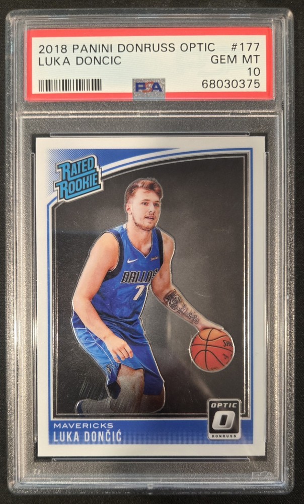 2018-19 Panini Donruss Optic Luka Doncic Rookie RC #177 Mavericks PSA 10