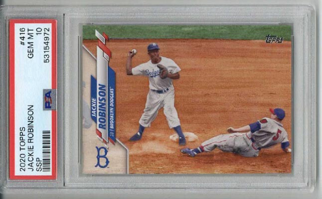 2020 TOPPS #416 JACKIE ROBINSON BROOKLYN DODGERS PSA 10 SSP LOW POP VERY RARE
