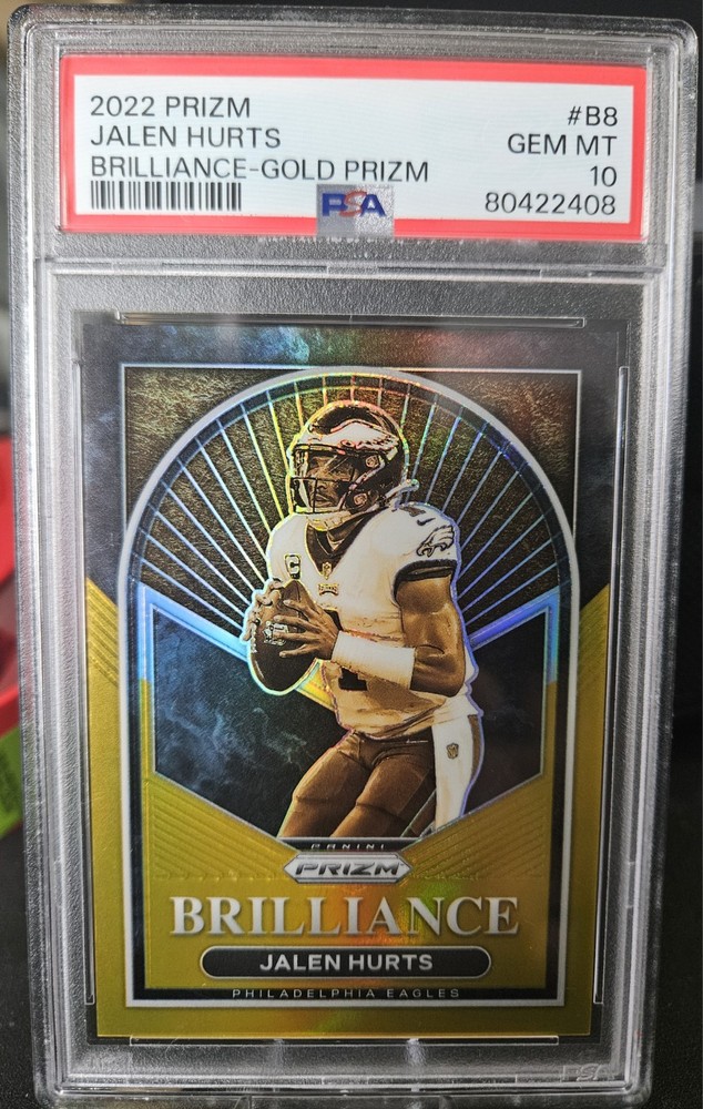 Jalen Hurts POP 2 Prizm Brilliance Gold /10 Eagles PSA 10 B-8 SSP 
