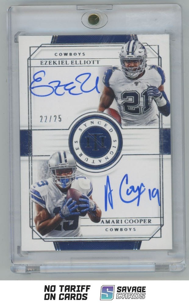 2019 Panini National Treasures Synced Signatures Dual Auto Elliot / Cooper /25