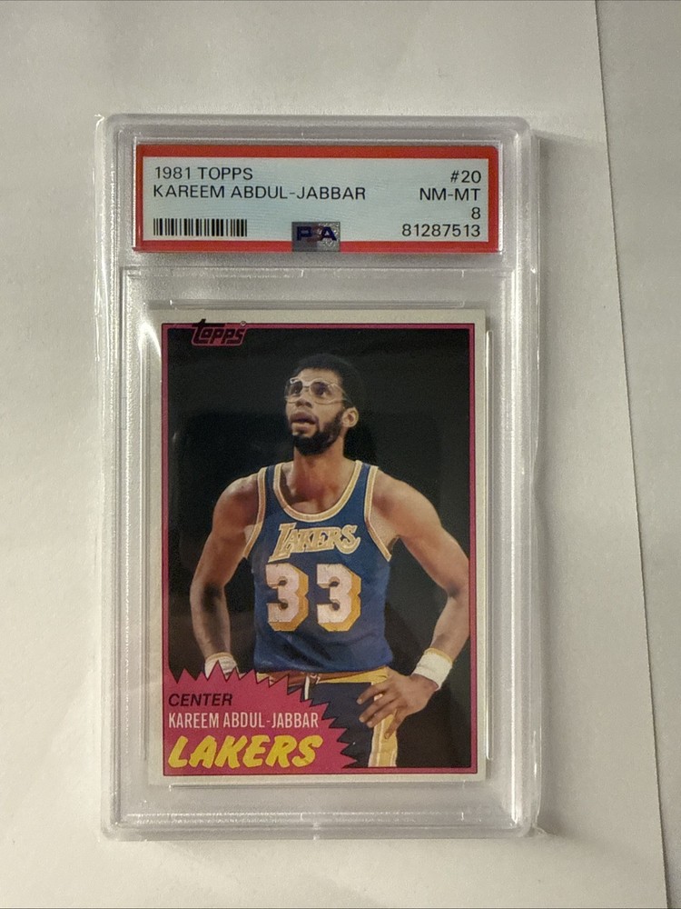 1981 TOPPS BASKETBALL #20 KAREEM ABDUL-JABBAR PSA 8