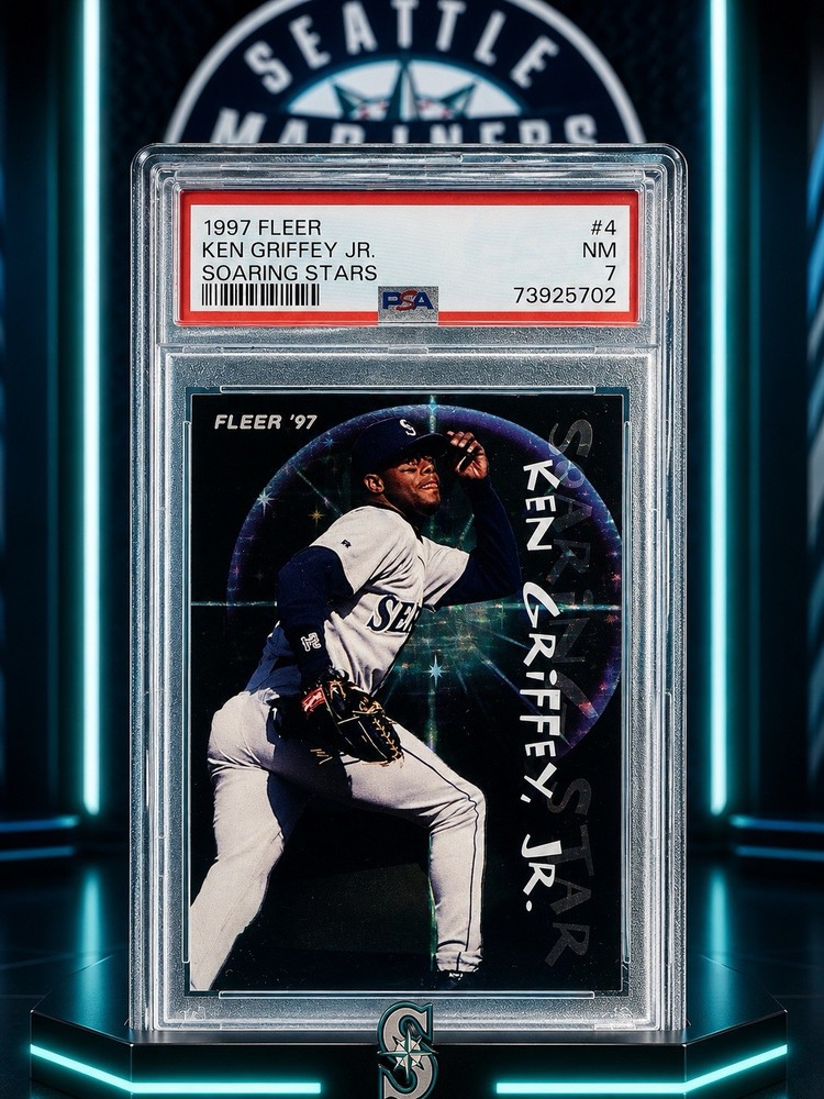 Fleer 1997 Ken Griffey Jr Soaring Stars Insert #4 PSA 7 Seattle Mariners