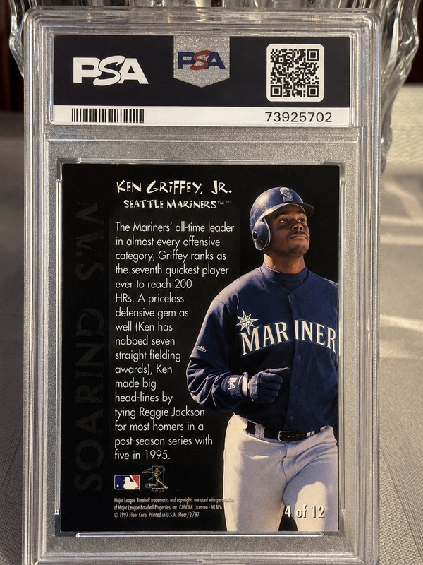Fleer 1997 Ken Griffey Jr Soaring Stars Insert #4 PSA 7 Seattle Mariners view 2