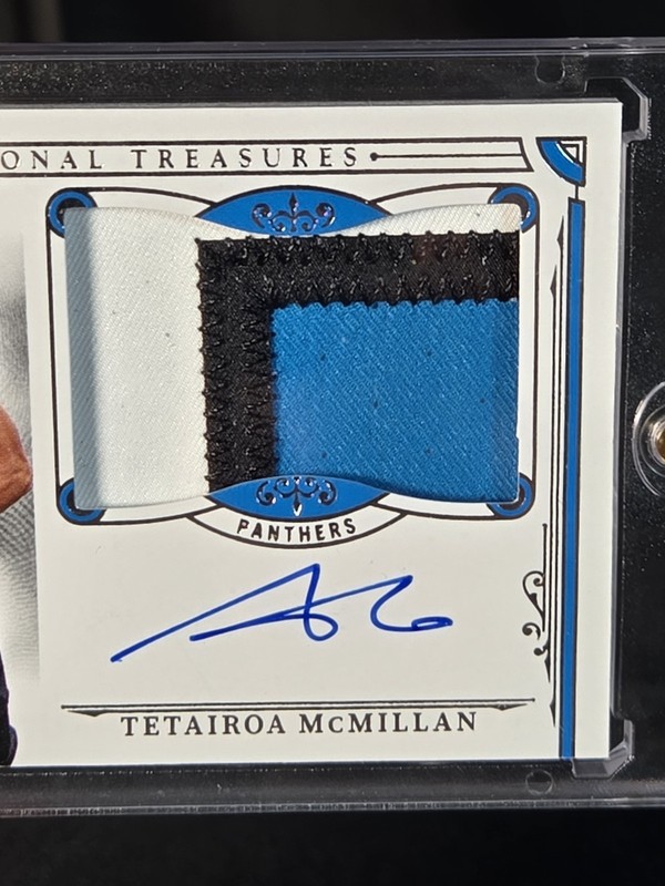 2025 National Treasures Rookie Patch Auto Tetairoa McMillan /99 True RPA Panther view 2