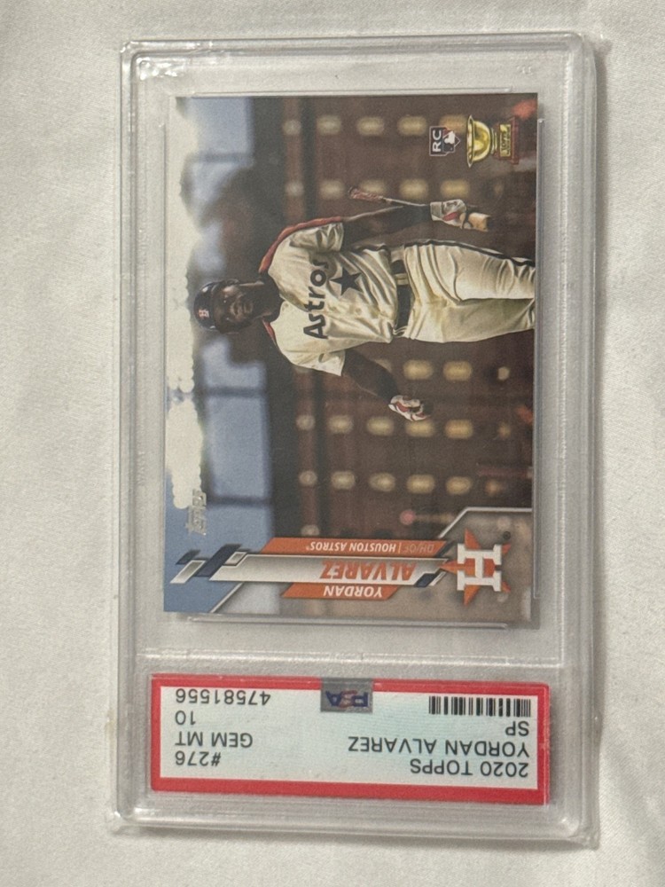 2020 Topps - Photo Variation Yordan Alvarez #276 White Jersey (RC) SP PSA 10