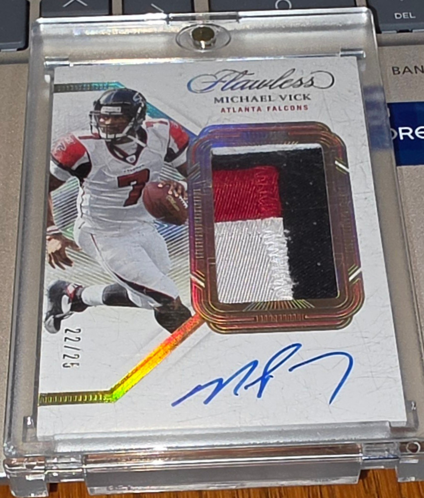2023 Panini Flawless - Michael Vick #PA-MVI 3 Color Jersey Patch Auto /25