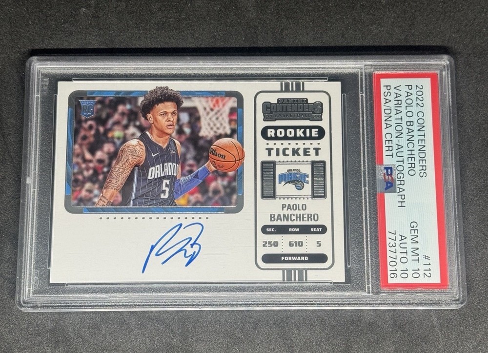 2022 Contenders Paolo Banchero Rookie Ticket Variation Auto PSA 10 Auto 10 MAGIC